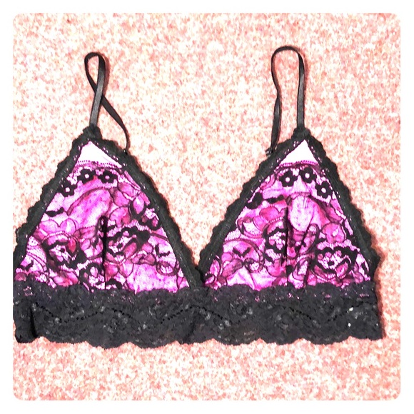 Hanky Panky Other - Hot pink and black lace bralette